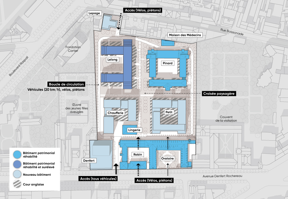 Projet urbain Saint-Vincent-de-Paul, Paris : plan d'ensemble