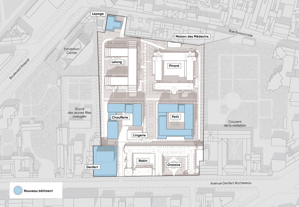 Projet urbain Saint-Vincent-de-Paul : plan des nouveaux bâtiments