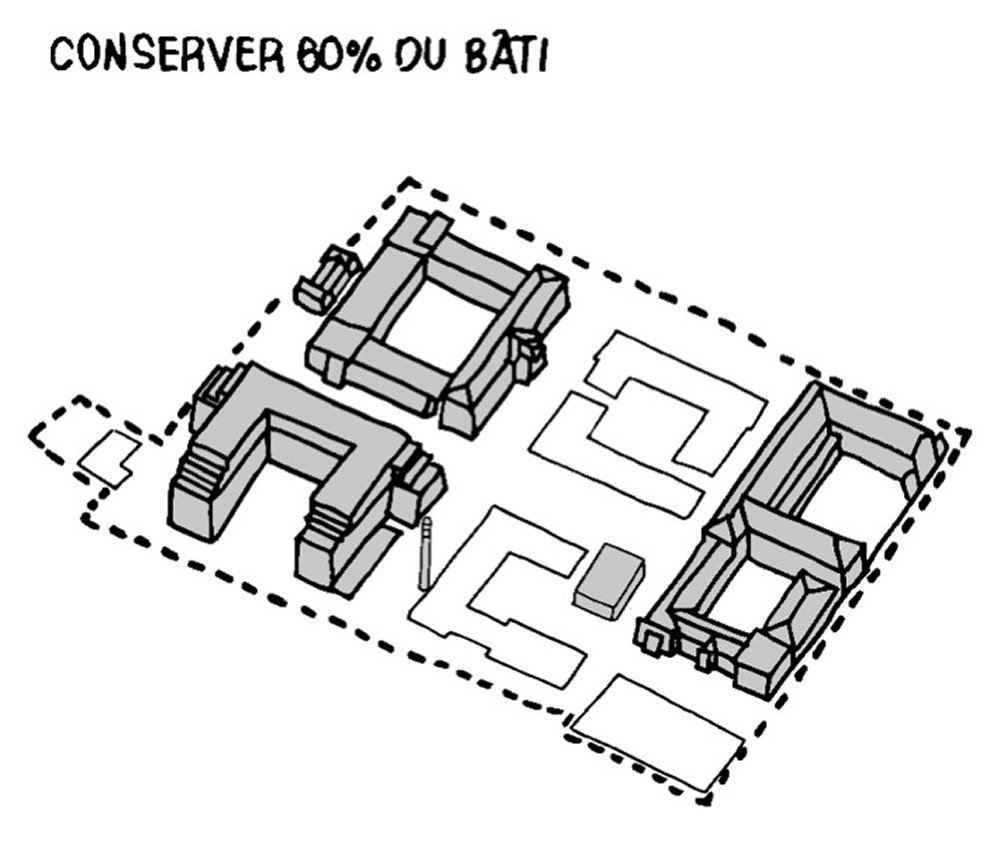 Projet Saint-Vincent-de-Paul : croquis de l'agence Anyoji-Beltrando